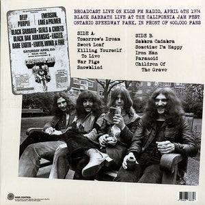 Black Sabbath ‎– Live From The Ontario Speedway Park, April 6th 1974: KLOS-FM Broadcast (COLOR VINYL)