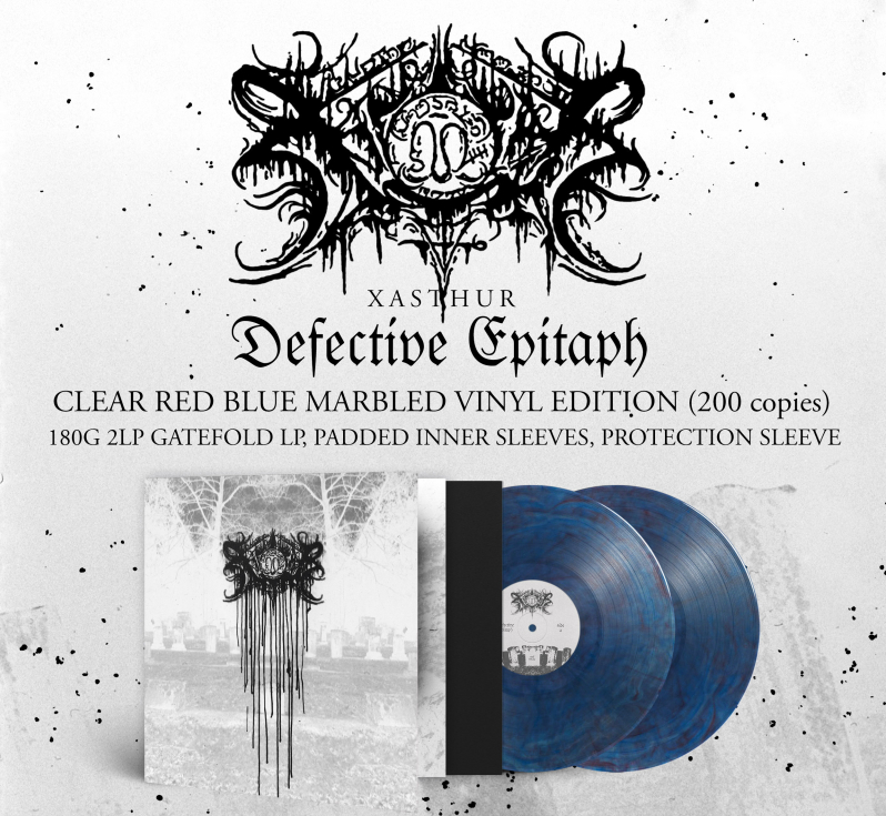 Xasthur - Defective Epitaph Vinyl 2-LP Gatefold | Clear, red & blue mixed